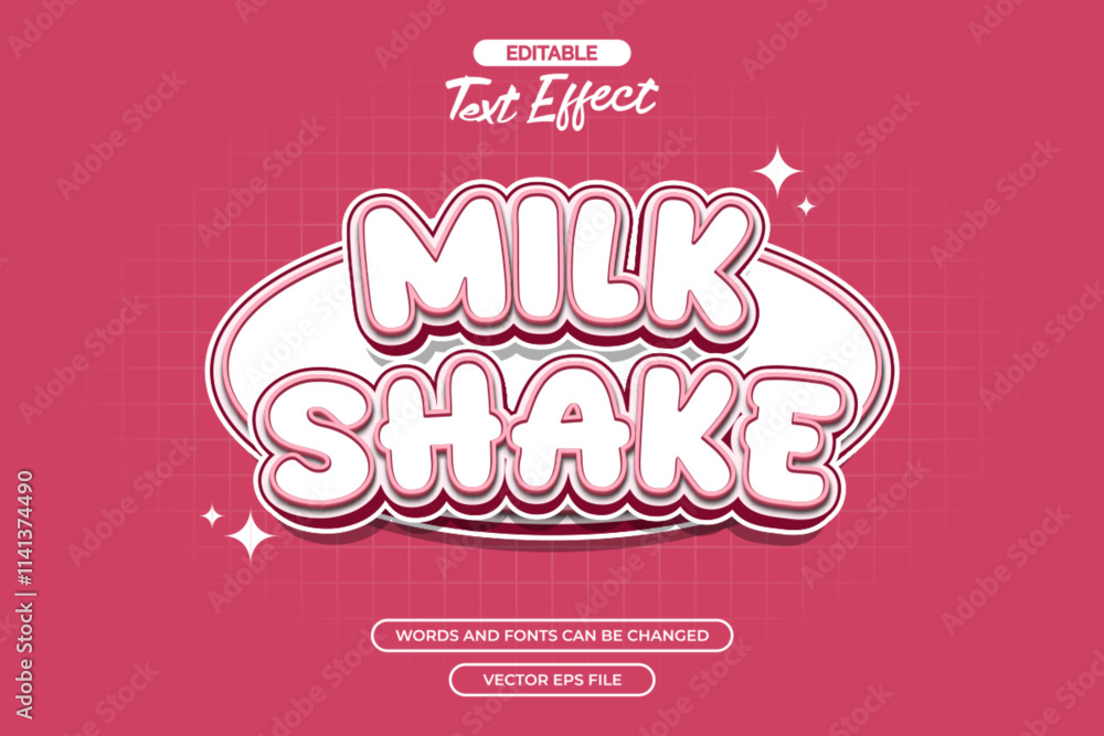 Milkshake editable text effect with pink background Milkshake editable text effect with pink background