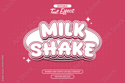 Milkshake editable text effect with pink background 