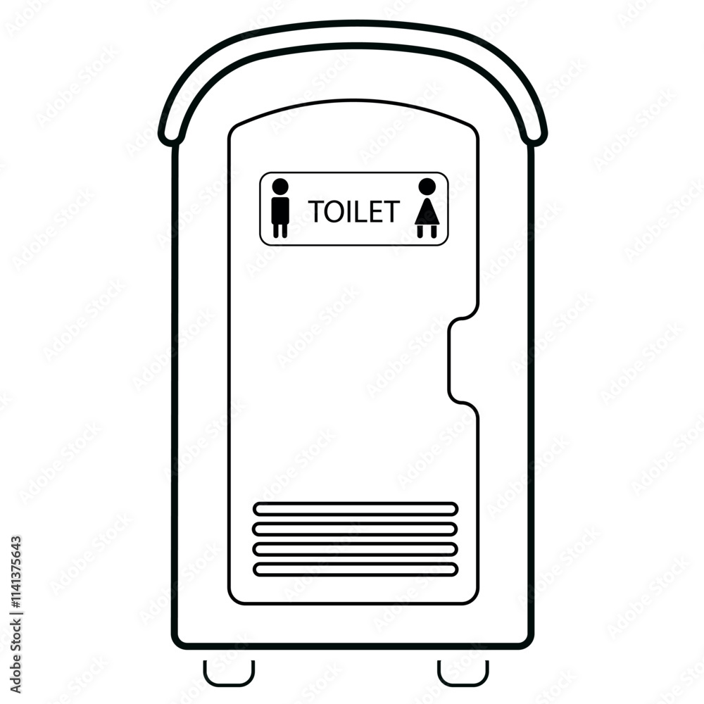 portable public toilet icon isolated in white background portable public toilet icon isolated in white background
