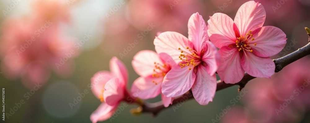 Apricot colored flowers blooming on a flowering tree, pink, blossom, petals Apricot colored flowers blooming on a flowering tree, pink, blossom, petals