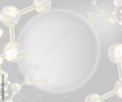 Hyaluronic acid and Niacinamide hair and skin solutions ad, white collagen serum drop with cosmetic advertising background ready to use, illustration vector.