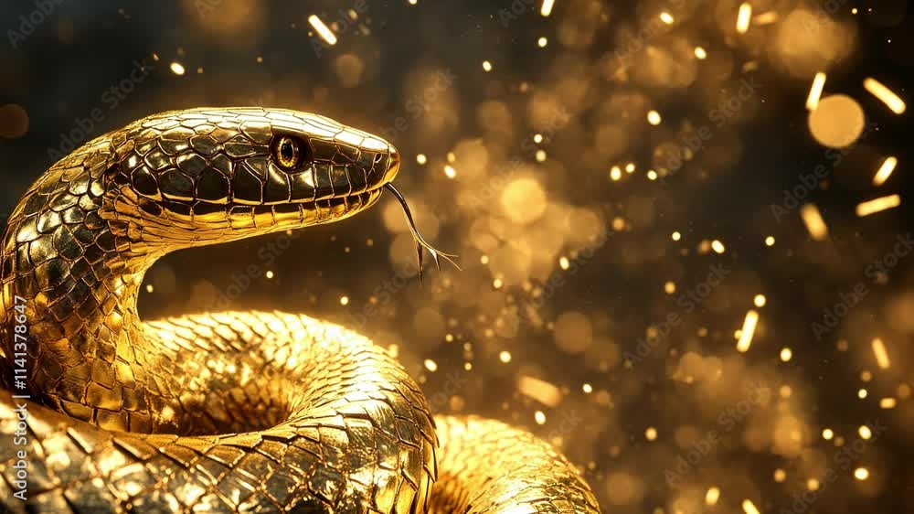 Golden Python in the Golden Particle Scene Golden Python in the Golden Particle Scene