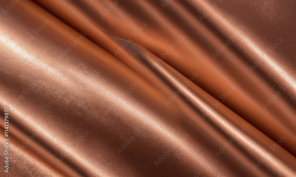 A close-up of luxurious satin fabric in a bronze shade, showcasing smooth folds, soft texture, and elegant shimmer, perfect for adding a touch of sophistication and glamour to any design. A close-up of luxurious satin fabric in a bronze shade, showcasing smooth folds, soft texture, and elegant shimmer, perfect for adding a touch of sophistication and glamour to any design.