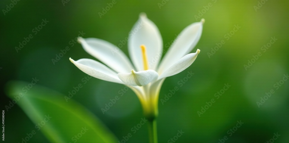 Delicate white petals unfolding on a slender stem, orthosiphon aristatus, plant Delicate white petals unfolding on a slender stem, orthosiphon aristatus, plant