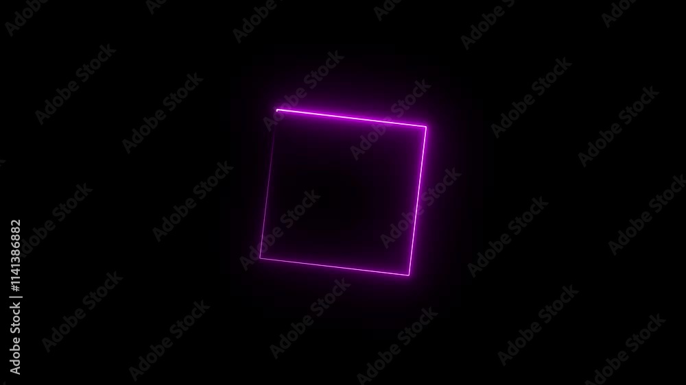 Neon line frame animation. Abstract moving neon square, rectangle frame animation on black background. Beautiful abstract square light line moving fast Colors lighting effect art light bulb background Neon line frame animation. Abstract moving neon square, rectangle frame animation on black background. Beautiful abstract square light line moving fast Colors lighting effect art light bulb background