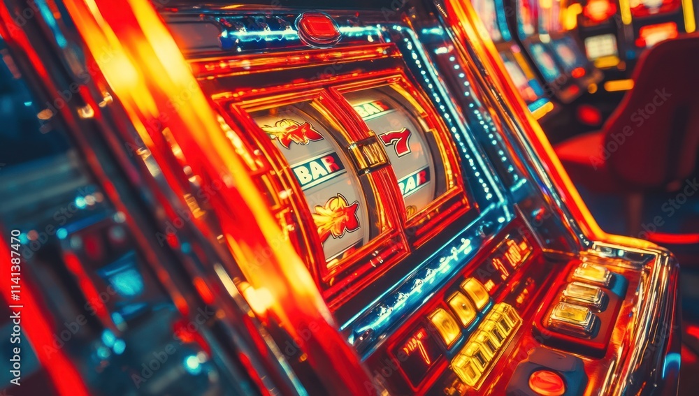 Close-up of a Classic Slot Machine in a Casino Close-up of a Classic Slot Machine in a Casino