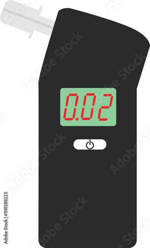 Breathalyzer icon. Portable breathalyzer sign. Portable breathalyzer with LCD screen symbol. flat style.