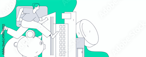 Home loan flat vector concept operation illustration

