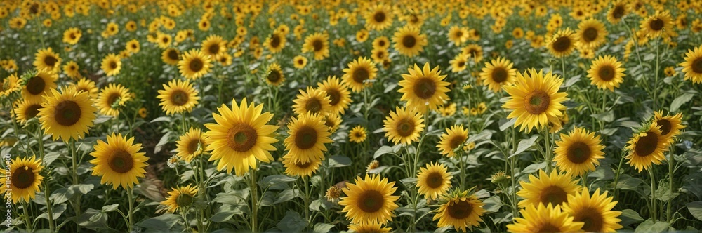 Chamomile flowers swaying gently in the breeze amidst a lush carpet of tall sunflowers, field of chamomile, blooming flowers Chamomile flowers swaying gently in the breeze amidst a lush carpet of tall sunflowers, field of chamomile, blooming flowers