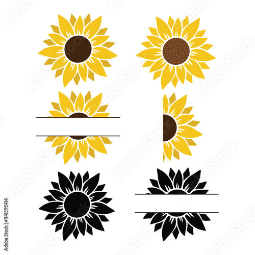 Wallpaper Mural Sunflower clipart set Torontodigital.ca