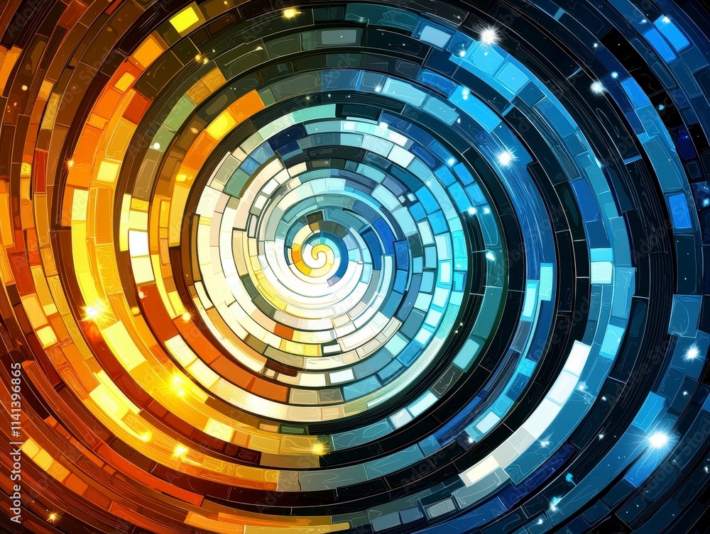 Abstract Spiral of Colorful Blocks. Abstract Spiral of Colorful Blocks.