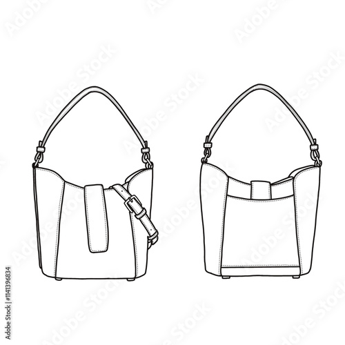 Hobo bag single carry handle with adjustable and detachable sling strap