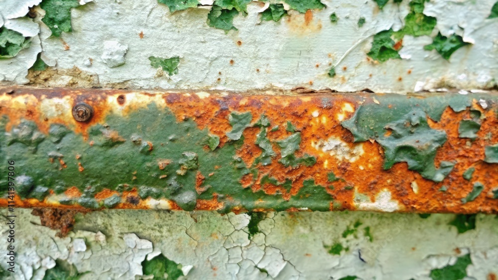 Fototapeta premium Close-up of Rust and Peeling Paint on Metal