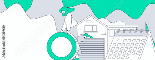 Home loan flat vector concept operation illustration
