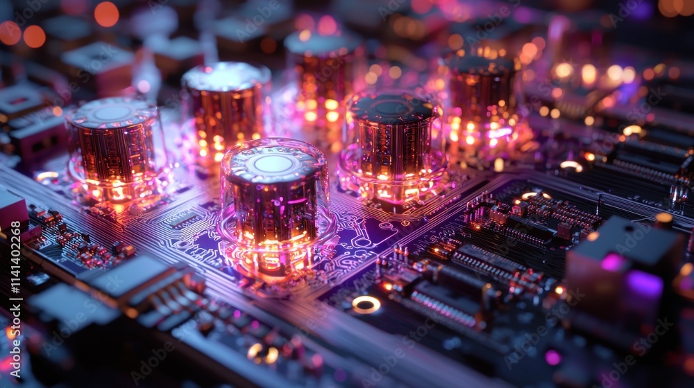 Illuminated Circuitry: A Glowing Tapestry of Technological Marvel Illuminated Circuitry: A Glowing Tapestry of Technological Marvel
