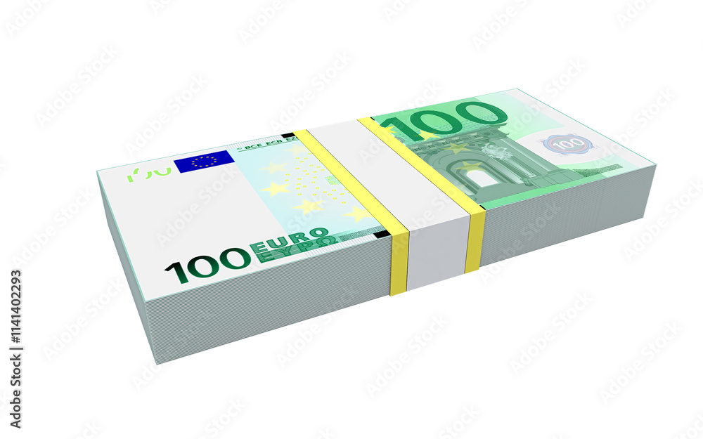 100 euro banknotes money 3d render 100 euro banknotes money 3d render