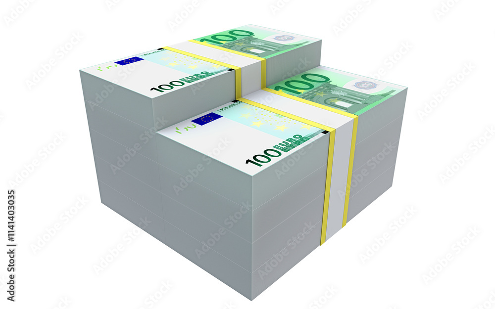 100 euro banknotes money 3d render 100 euro banknotes money 3d render