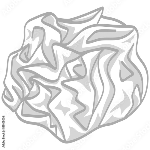 Crumpled Paper Ball Vector Illustration
