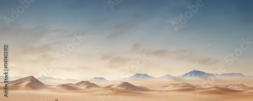 Dusty background with abstract beige and sky blue gradient texture , earthy, muted