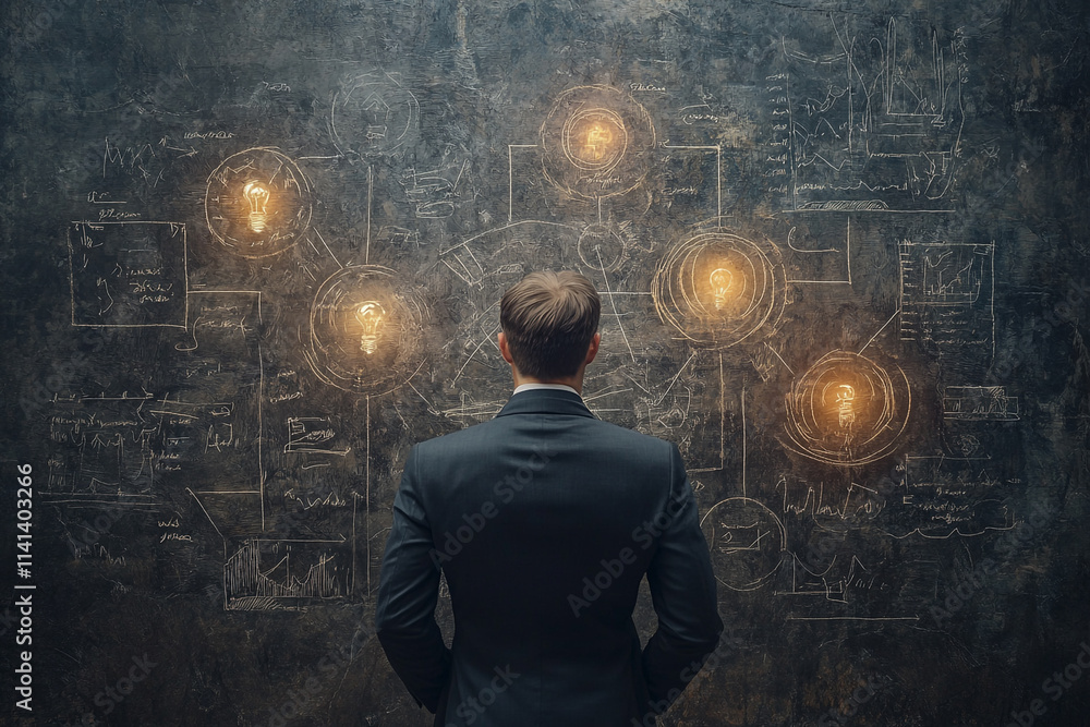 Professional reflection during brainstorming session on Valentine's Day with creative ideas