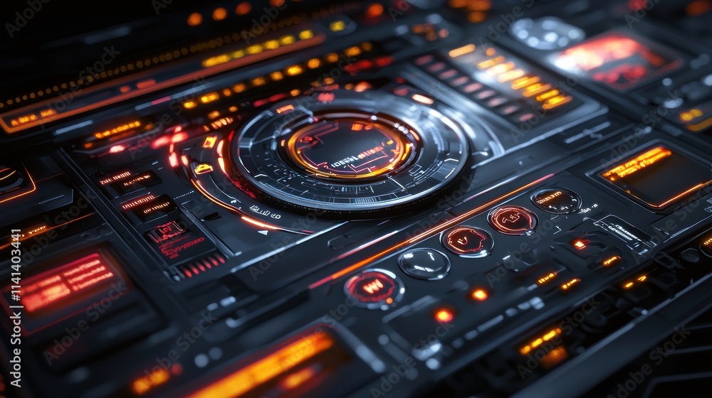 Futuristic Sci-Fi Interface: High-Tech Control Panel Design Futuristic Sci-Fi Interface: High-Tech Control Panel Design