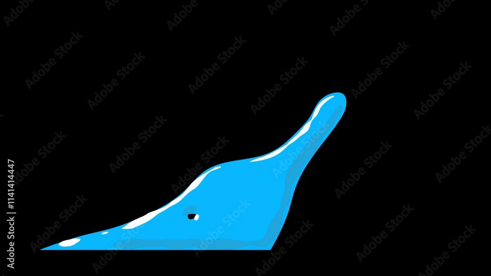 Splash Element Animation Video showing blue liquid waving to the right Splash Element Animation Video showing blue liquid waving to the right