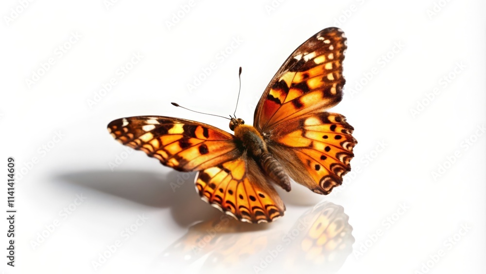 Fototapeta premium A Painted Lady Butterfly with Orange and Black Wings