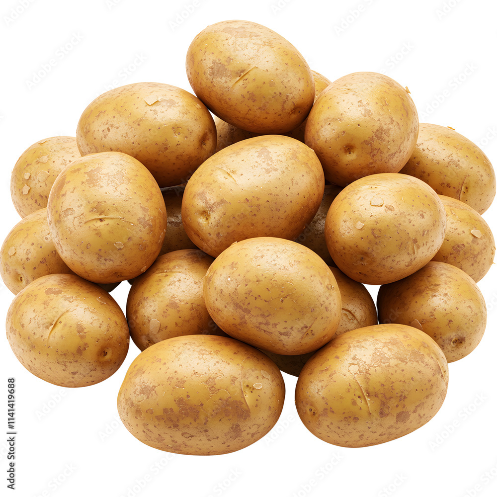 A pile of freshly harvested potatoes. png isolated background. transparent background. A pile of freshly harvested potatoes. png isolated background. transparent background.