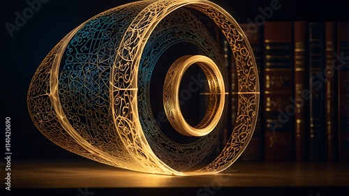 Arcane dynamo gradient with softly pulsating light patterns and intricate glowing circular designs
