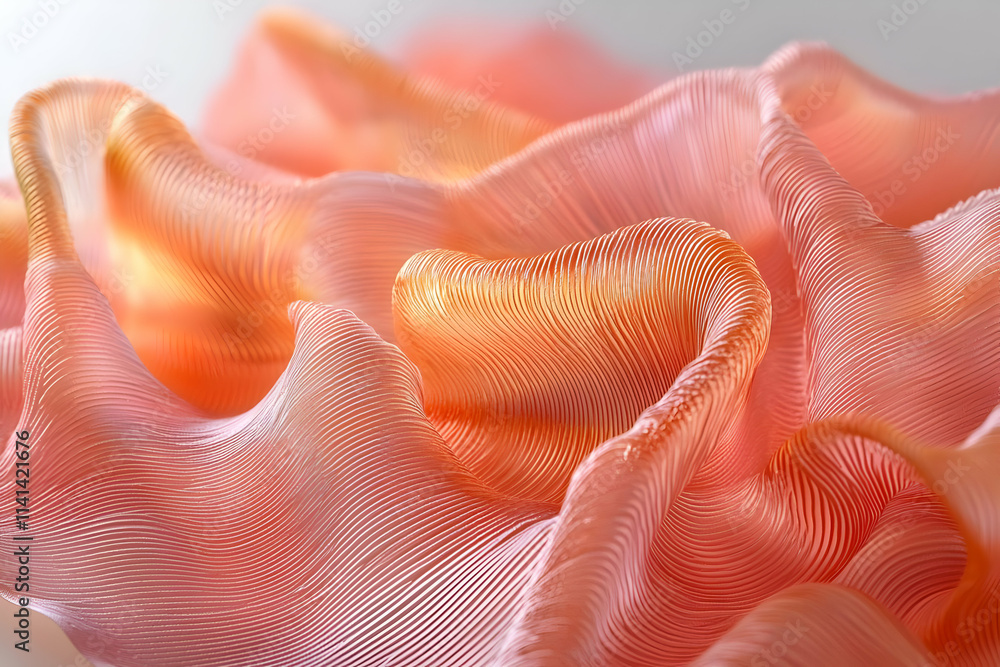 Peach Fabric Waves: Soft, Elegant Texture Peach Fabric Waves: Soft, Elegant Texture