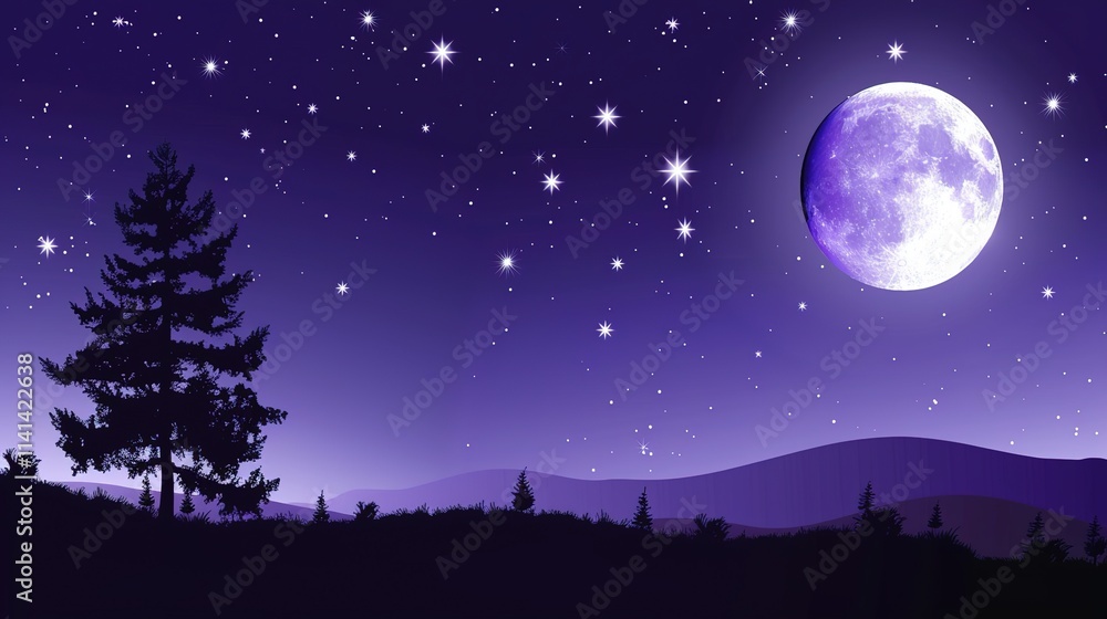 Fototapeta premium And purple stamy night Sky purple galactic background