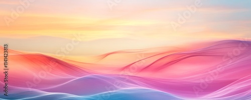 Wallpaper Mural abstract colorful waves with sunset hues, peaceful Torontodigital.ca