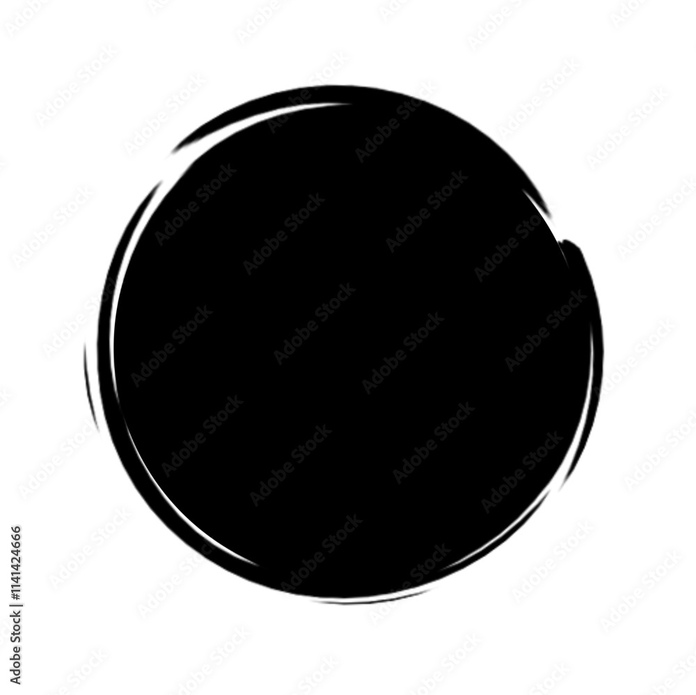 Black grunge round shape. Brush stroke frame element, frame for design. Vector isolated on white background. Black grunge round shape. Brush stroke frame element, frame for design. Vector isolated on white background.