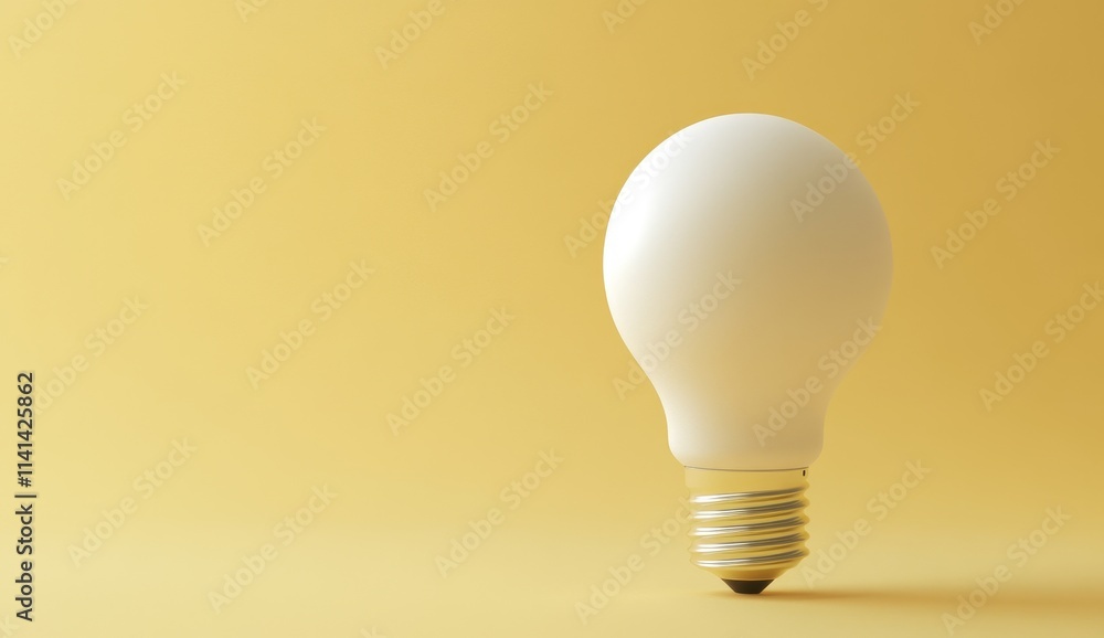 Single white lightbulb on yellow background. (3) Single white lightbulb on yellow background. (3)