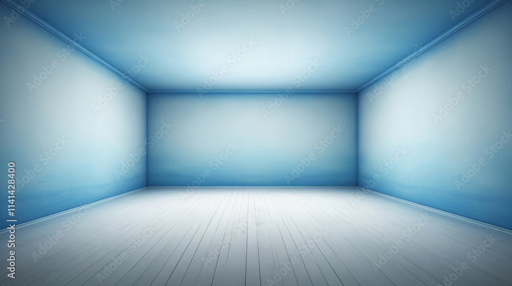 Obraz premium Blue empty big room background