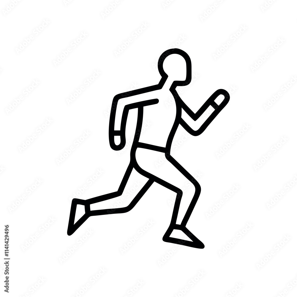 Simple line art illustration of a person running icon. Man doing exercise for healthy lifestyle. Runners continuous line illustration. Simple line art illustration of a person running icon. Man doing exercise for healthy lifestyle. Runners continuous line illustration.