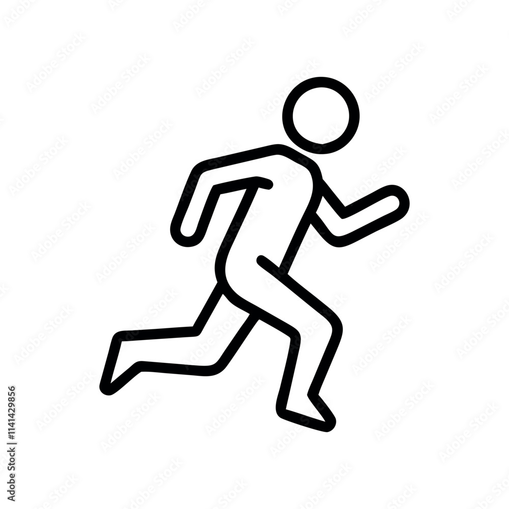 Simple line art illustration of a person running icon. Man doing exercise for healthy lifestyle. Runners continuous line illustration. Simple line art illustration of a person running icon. Man doing exercise for healthy lifestyle. Runners continuous line illustration.