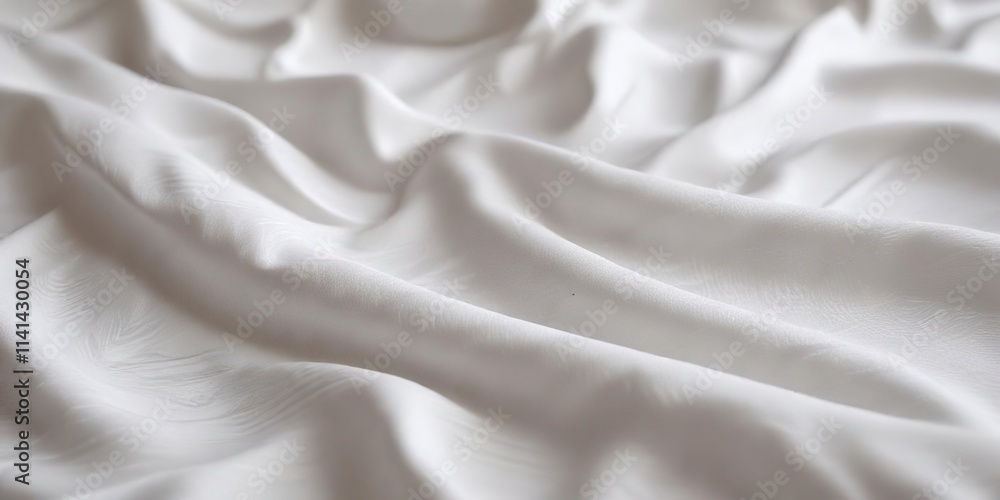 Obraz premium White fabric with subtle ripples and undulations, serene scene, smooth waves
