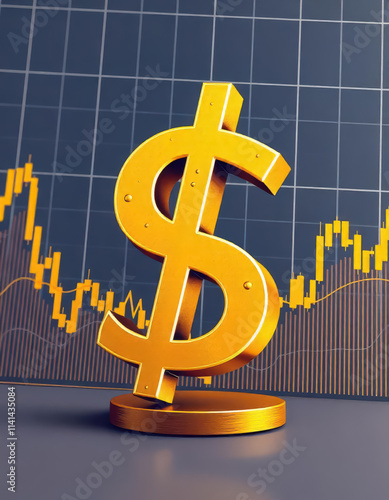 Financial growth insights dollar symbol market trends business analysis digital environment close-up view