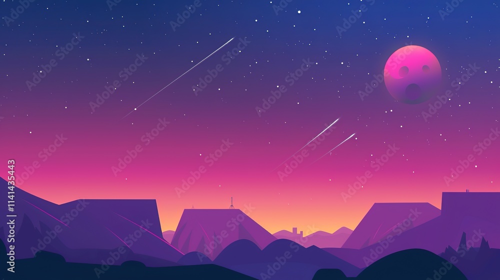 Obraz premium lphone wallpaper pink sky purple galactic background