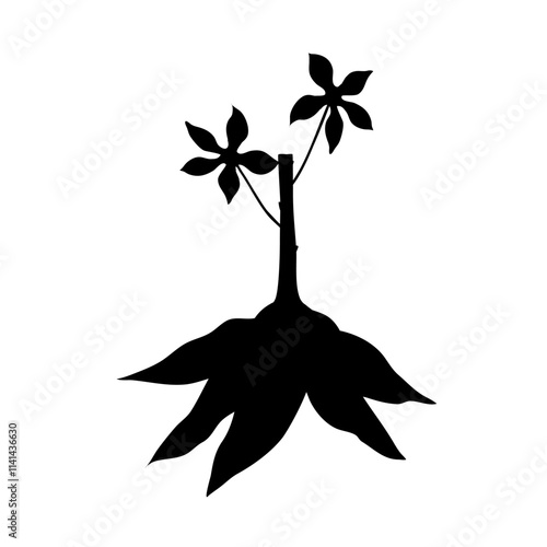 cassava root silhouette