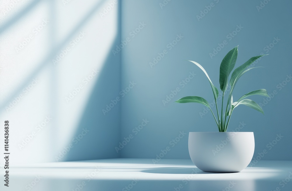 Minimalist plant in a white pot, sunlight. Minimalist plant in a white pot, sunlight.