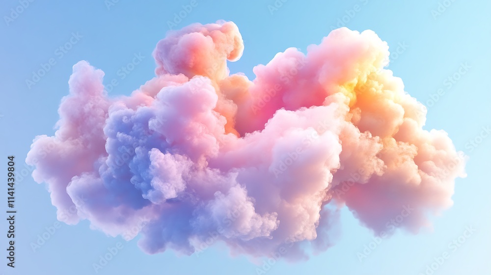 Pastel Dream Cloud: A 3D Render of Ethereal Vapor. AI Generated Pastel Dream Cloud: A 3D Render of Ethereal Vapor. AI Generated