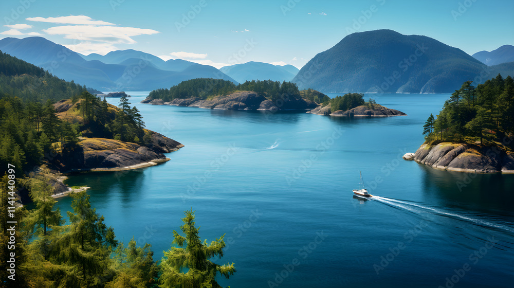 Nature's Mesmerizing Canvas: A Stunning Panoramic View of the Beautiful BC Islands Nature's Mesmerizing Canvas: A Stunning Panoramic View of the Beautiful BC Islands