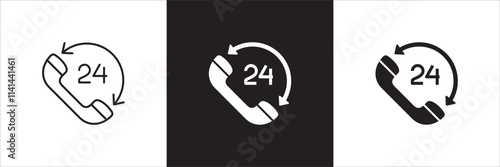 Customer service and support phone icon set. Help center and information hot line telephone icons. technical support mail contact signs. Vector stock illustration.