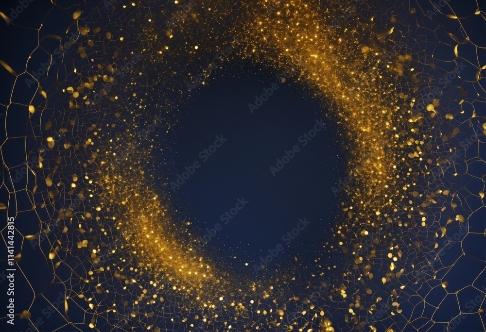 golden web with royal blue background