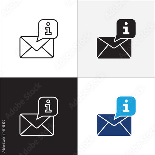 Customer service and support online application icon set. Help center and information hot line mail address icons. technical support mail contact signs. Vector stock illustration.