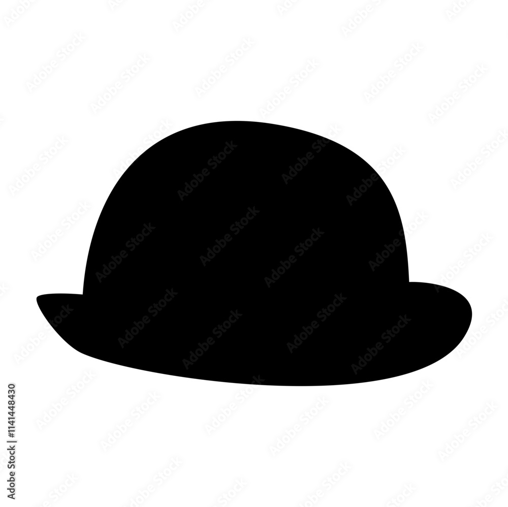 Retro hat silhouette. Top hat isolated on white background. Vector illustration Retro hat silhouette. Top hat isolated on white background. Vector illustration