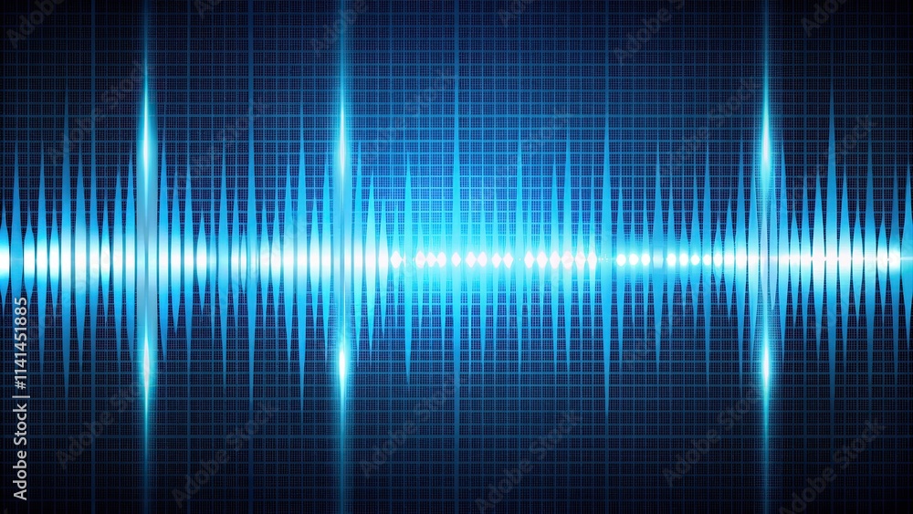 Audio waveform blue equalizer showing sound frequencies, music, sound, equalizer, wave, rhythm, frequency, digital Audio waveform blue equalizer showing sound frequencies, music, sound, equalizer, wave, rhythm, frequency, digital