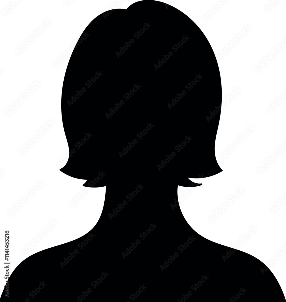 Simple Female Silhouette Vector Illustration - Flat Design Simple Female Silhouette Vector Illustration - Flat Design
